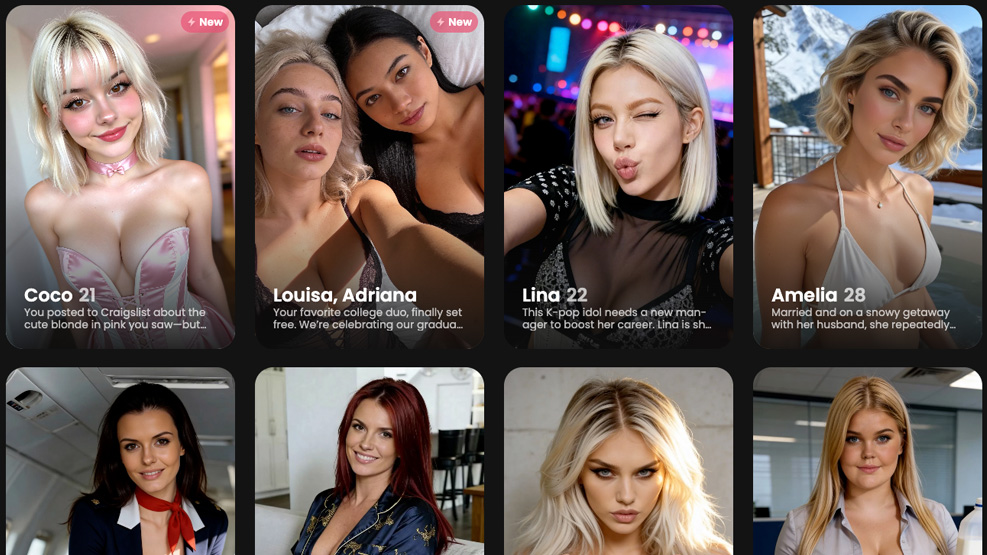 AI girlfriend characters from Candy AI