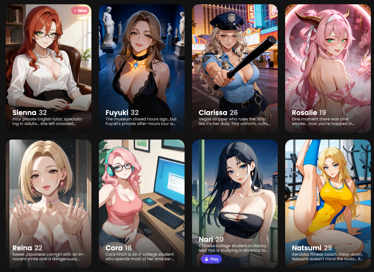 Waifus girls on Candy AI